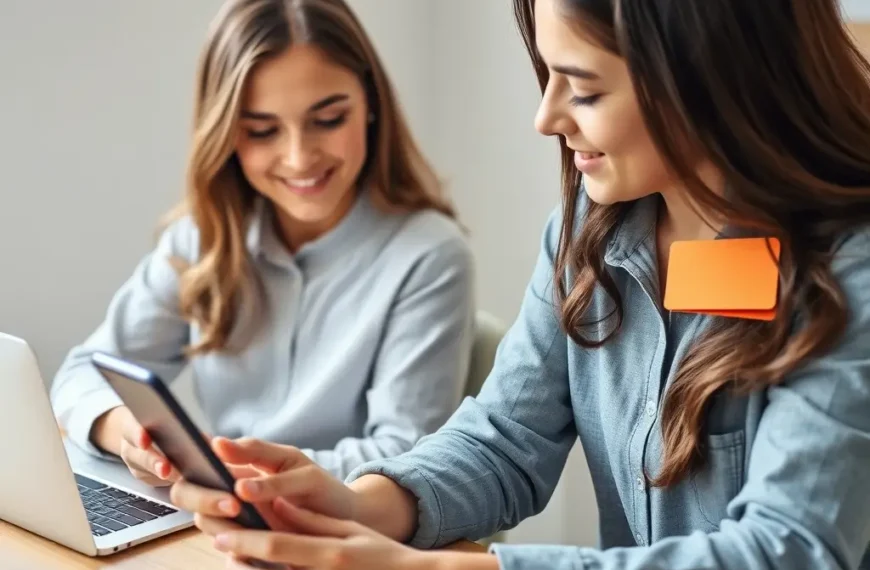 Un adolescent et son parent gérant un compte bancaire pour enfant sur smartphone