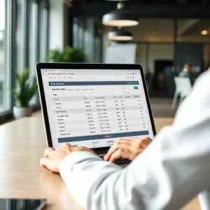 personne consultant ses comptes bancaires et ses impots en ligne sur un ordinateur portable