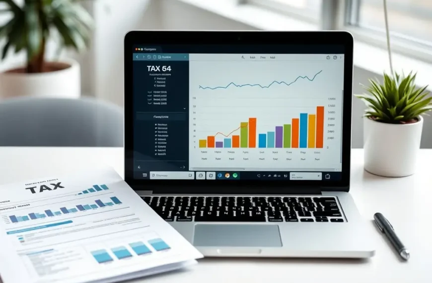 Contribuable remplissant sa declaration de revenus et son formulaire 2042-C sur ordinateur