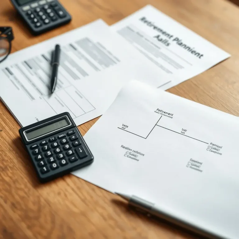Documents administratifs et calculatrice sur un bureau pour illustrer le calcul de la pension de réversion