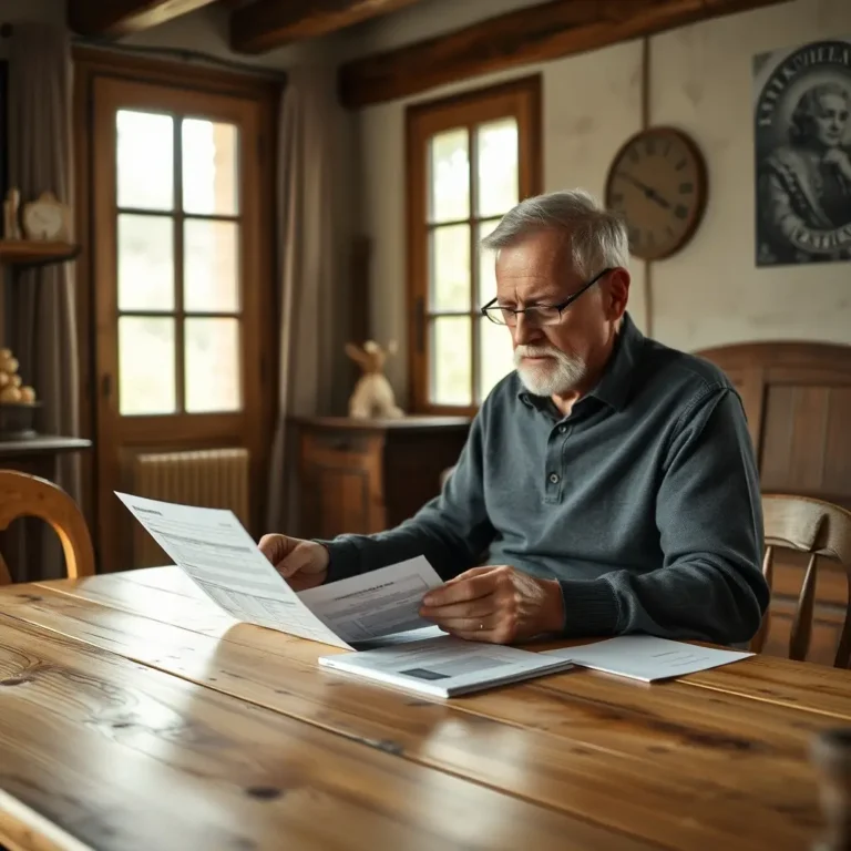 Senior examinant ses documents de retraite et de réversion MSA
