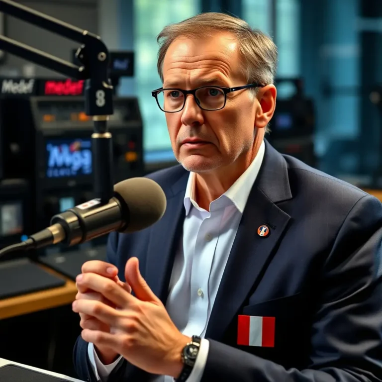 Patrick Martin, président du Medef, s'exprimant au micro de Radio Classique